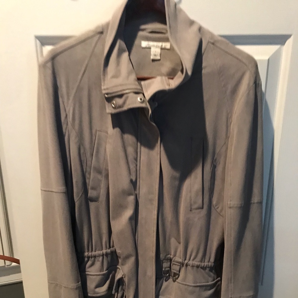 Silver Grey (faux) suede super soft Jacket/Coat